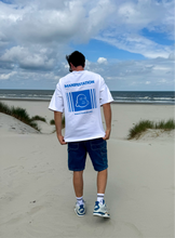 Afbeelding in Gallery-weergave laden, White/Blue Manifestation Heavyweight Boxy Statement Tee (made in NL 🇳🇱)