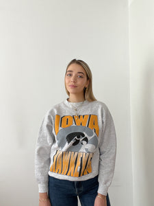 Grey/Yellow IOWA Hawkeyes USA Varsity university Vintage sweatshirt size M