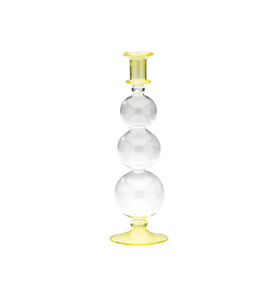 Yellow Bubble Glass Candle Holder